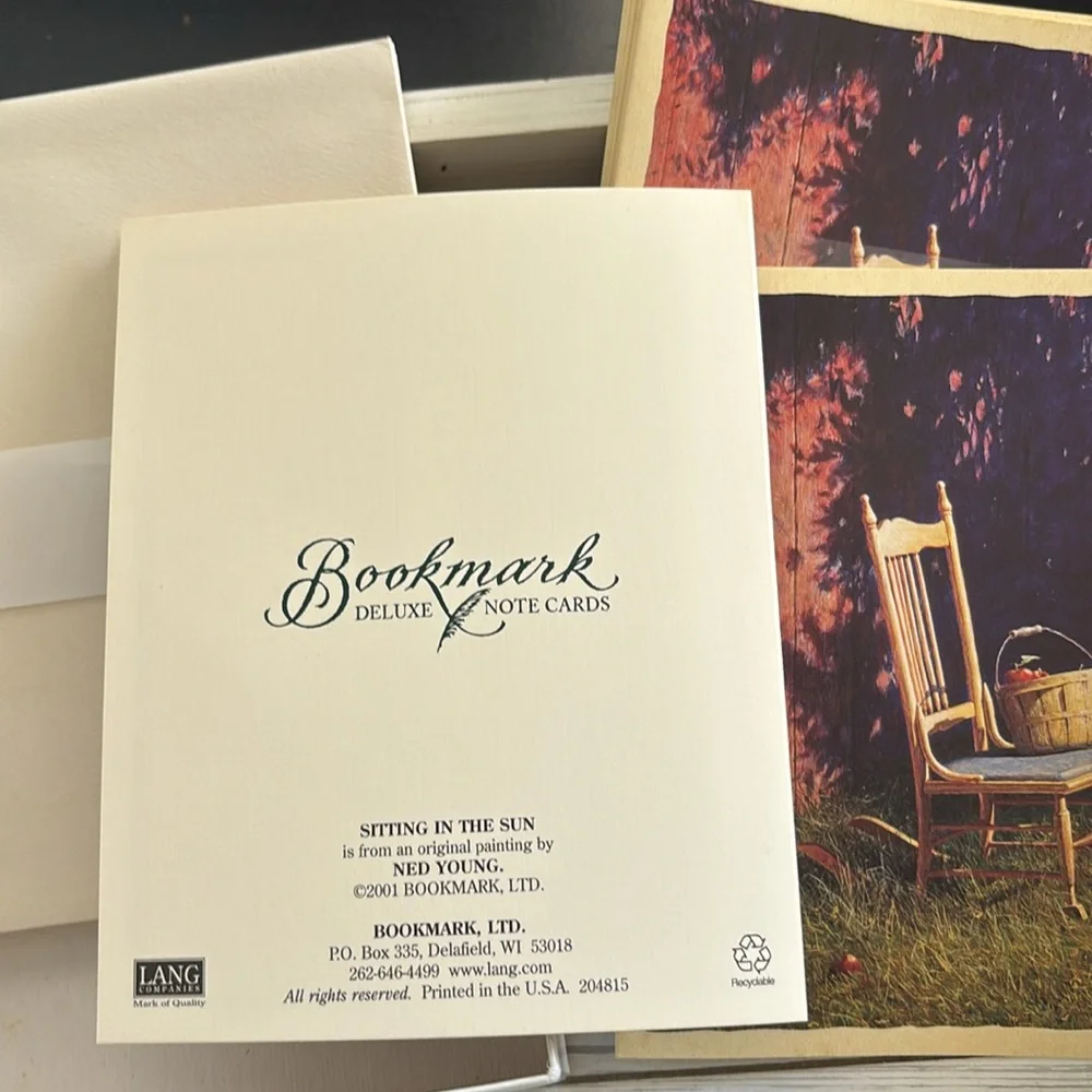 Vintage Bookmark Deluxe Note Cards Sitting In The Sun by Ned Young 16 Pieces